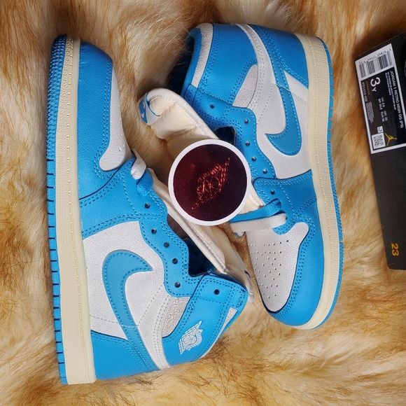 Kids Sz 3Y Air Jordan 1 Retro High OG (PS) Dk Powder Blue - Picture 11 of 11
